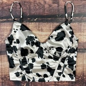 Willow and Root Cow Print Bustier Tank Top